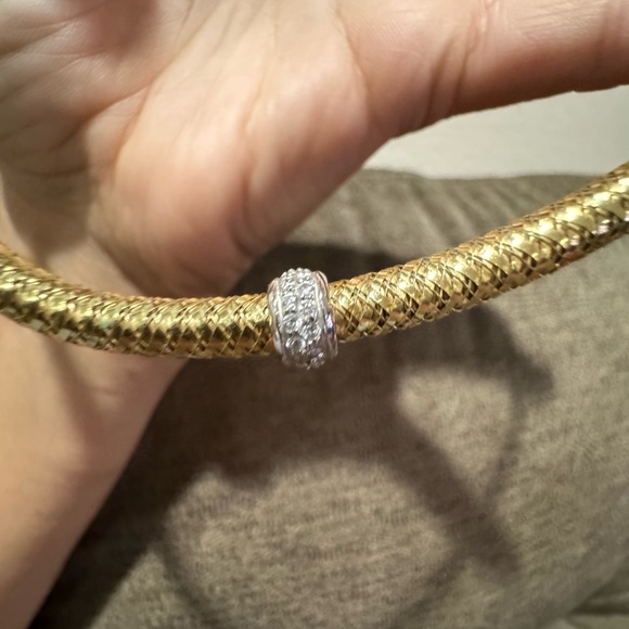 Stunning Roberto Coin 18k YG Primavera Interlocking diamond Necklace 16inch - Picture 11 of 13